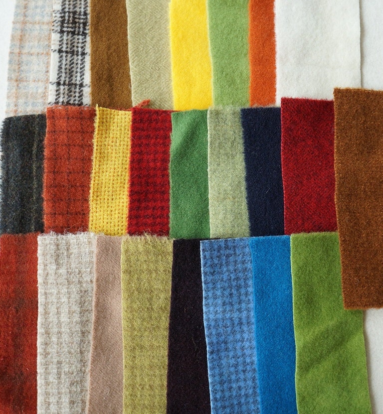 SALE Hand Dyed Felted Wool Scrap Bundle 311