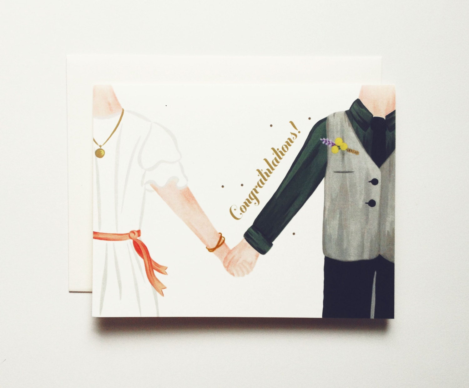 Wedding Congratulations Card (A2 size with matching envelope)