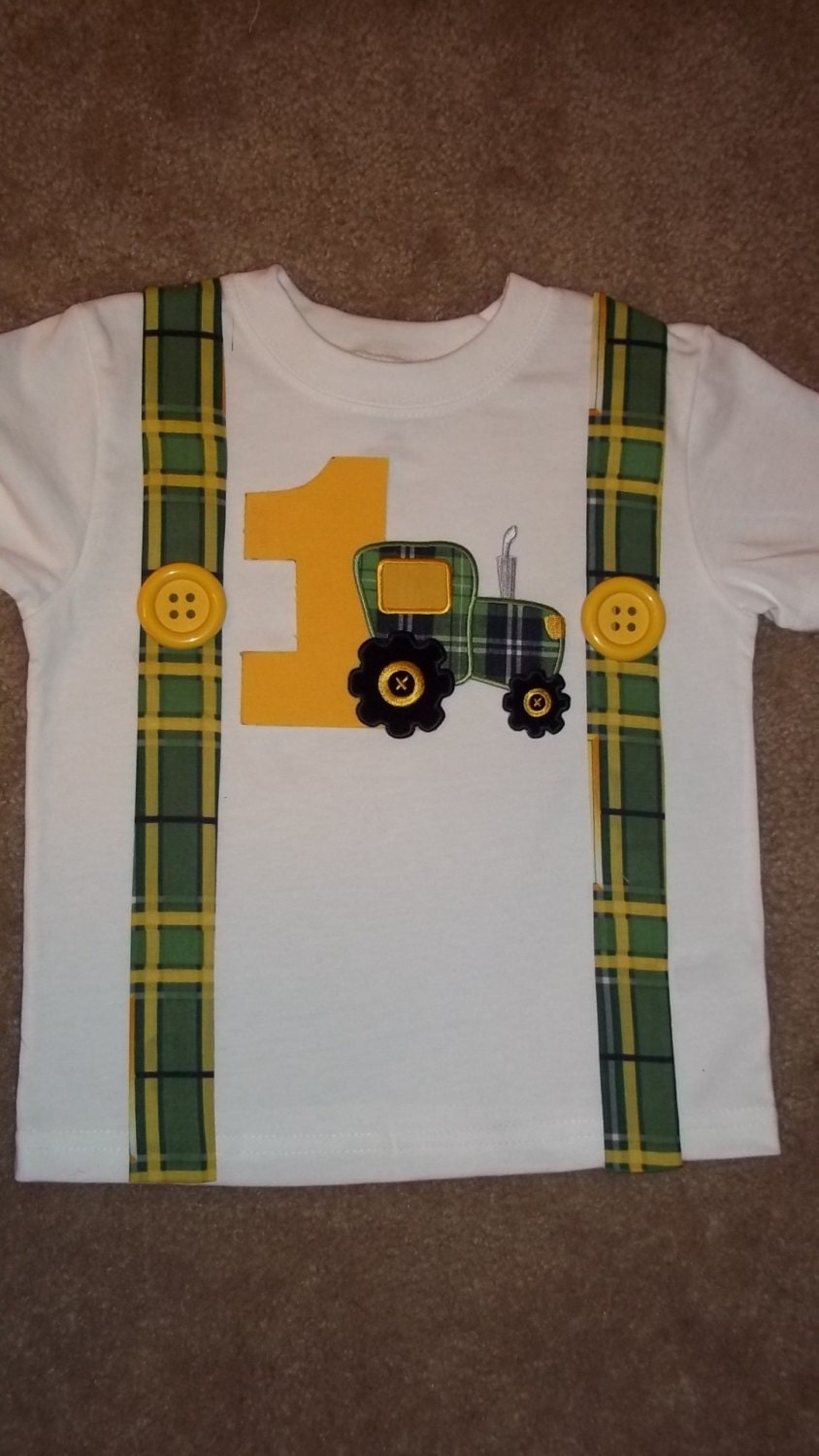 Tractor Birthday Suspenders Shirt