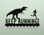 Keep Running T-Rex and Running Man Medals Rack - Free USA Shipping