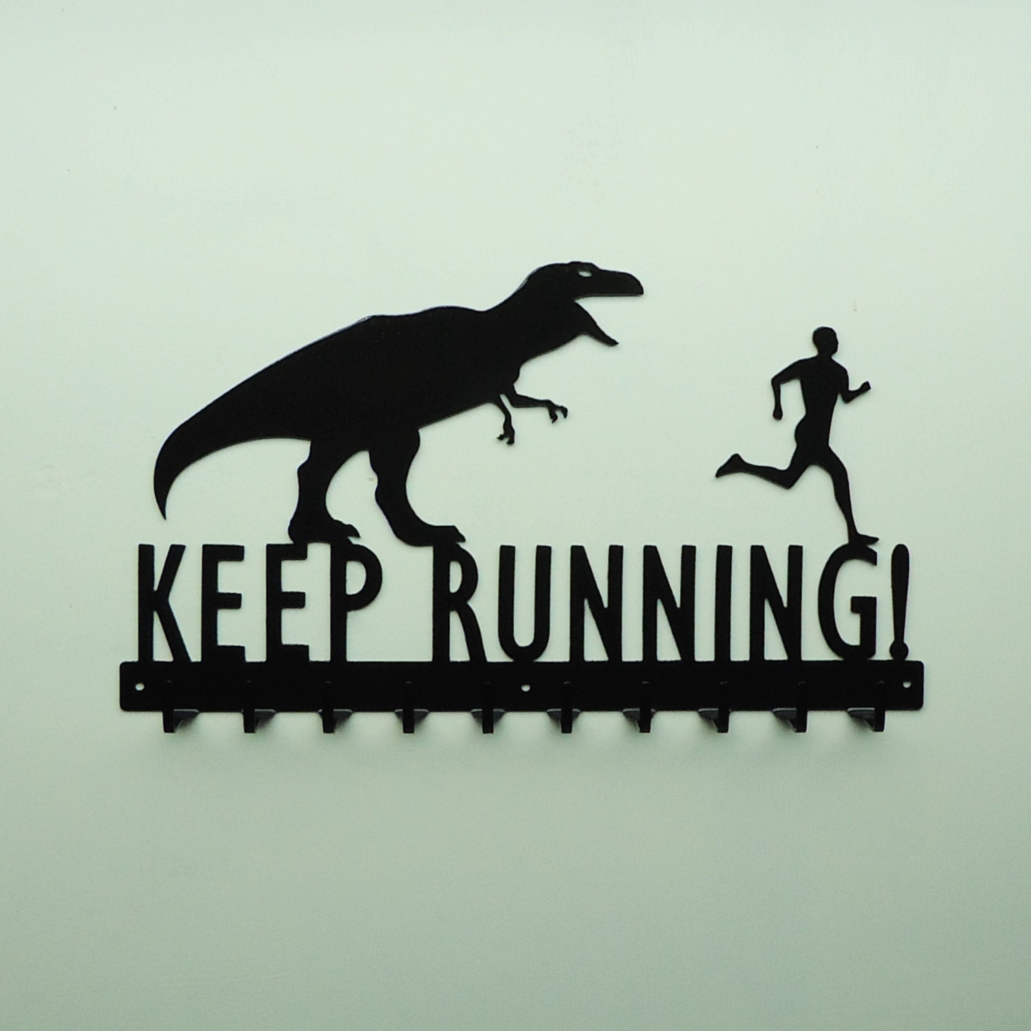 Keep Running T-Rex and Running Man Medals Rack - Free USA Shipping