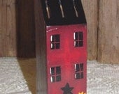 Saltbox Wood Knife Block Hand Painted
