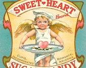 Valentine Candy Treat Vintage Label Digital Download Printable Scrapbook Sweetheart Sugar Candy Tag Collage Sheet