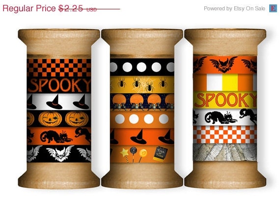 Halloween Digital Washi Tape Border Instant Digital Download Printable Clip Art Scrapbook Elements Image Collage Sheet for Scrapbooking