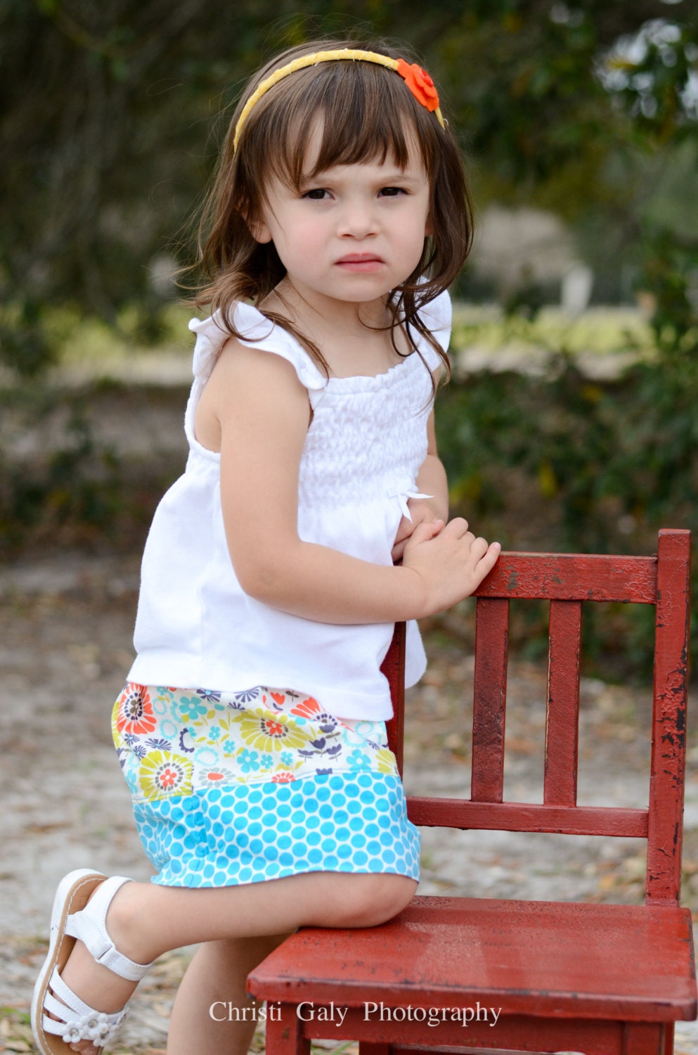 Girls Clothing // Floral and Aqua Dot Girls Skirt // Size 3-6 months // Size 6-12 month // Size 12-18 month // Size 2 // Size 4 // Size 6