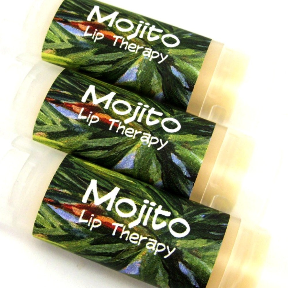 Lip Balm Mojito scent, all natural, vegan friendly