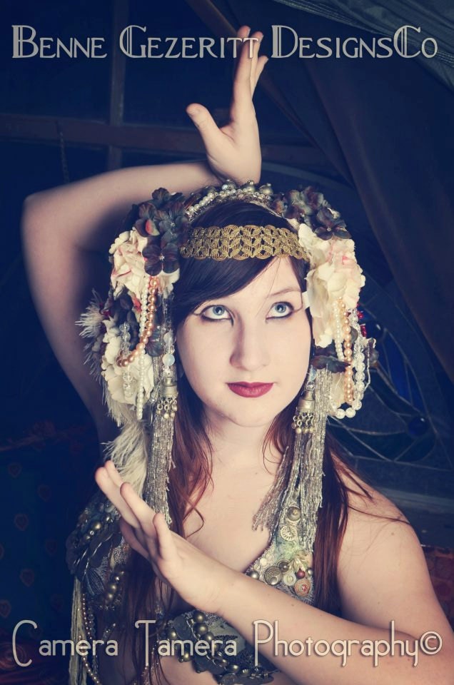 Mucha Art Deco Headdress Tribal Fusion Belly dance bridal wedding head dress