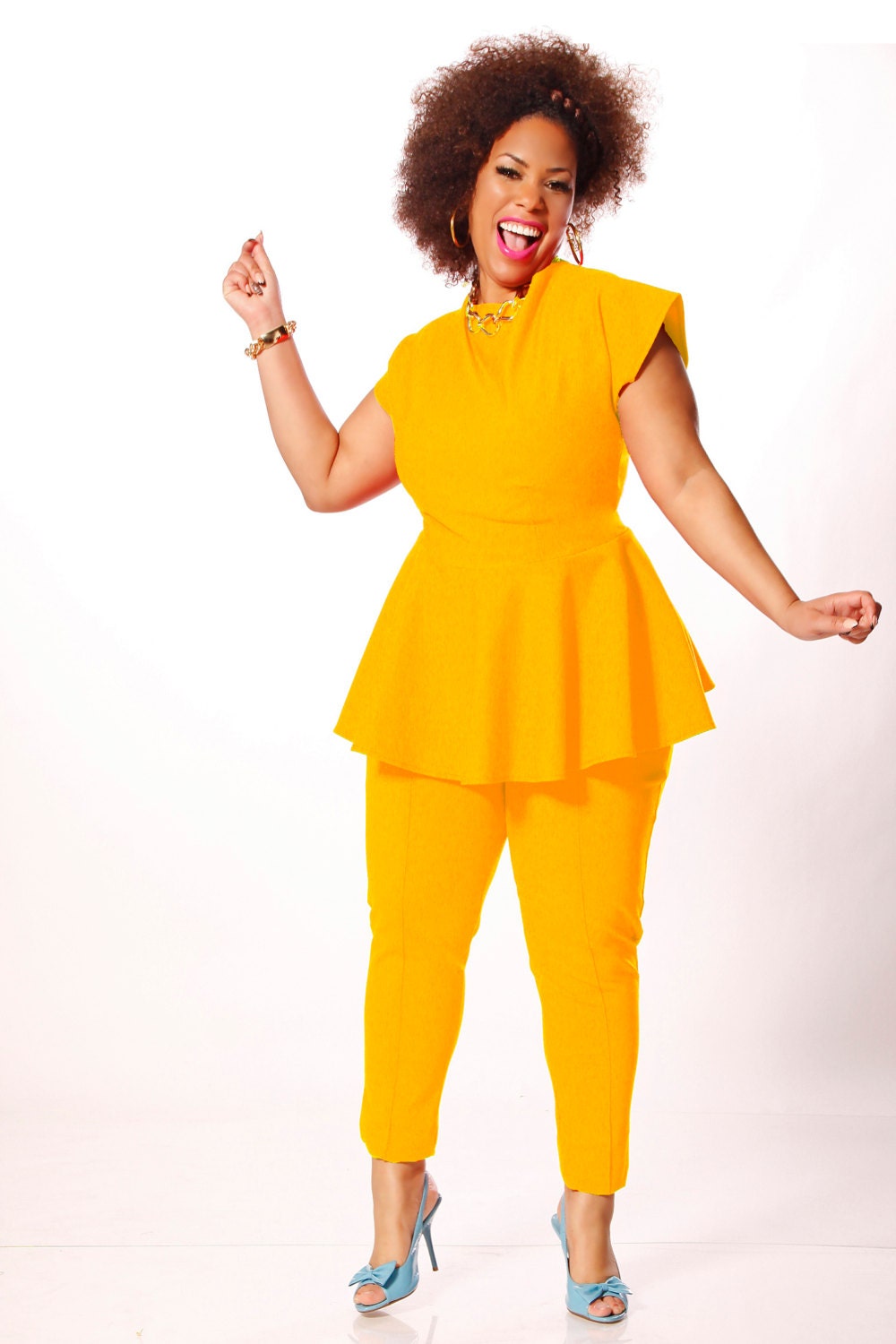 JIBRI Plus Size High Waist Pencil Pants (Ankle)