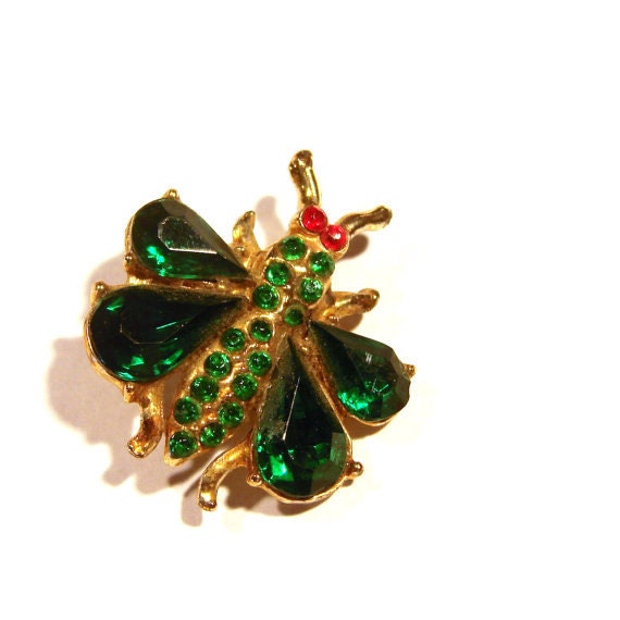 Vintage Rhinestone Bug Pin