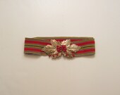 Vintage Holiday Holly and Berry Christmas Belt 1970s