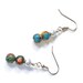 Rainbow Stone and Silver Pearl Magnetic Hematite Earrings, Magnetic Earrings, Hematite Health Jewelry, Hematite Stone Jewelry