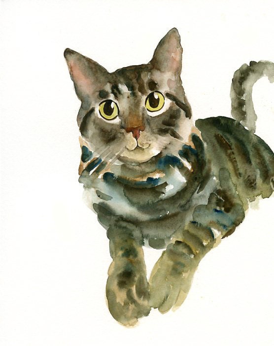 CUSTOM PET PORTRAIT  Original watercolor painting 8X10inch