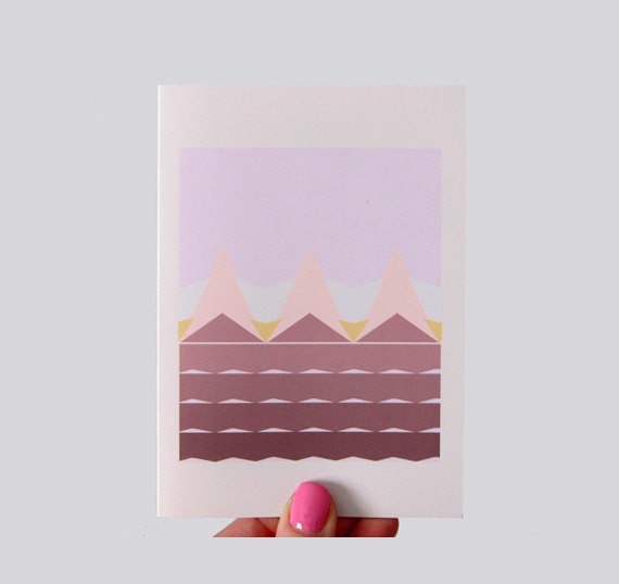 Geometric Fields Print Greeting Card