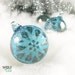 Blown Glass Christmas Ornament Signature Series Retro Textured Smoky Blue Flower Etch