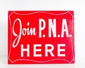 Vintage Polish National Alliance Hand-Painted Recruitment Sign