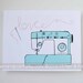 Pink and Turquoise, Sewing Machine, I love sewing, Sew Happy, Illustration, 8 x 10 art print