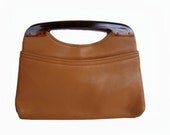 70s Retro Faux Tortoishell Frame Handbag Clutch
