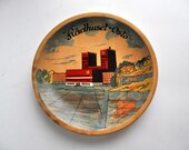Hand Painted Wooden Dish from Oslo Norway Radhuset Plate Tray Vintage Artwork Factories Landscape