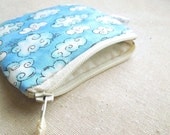 Cloudy Blue Sky Coin Purse Small Zipper Pouch