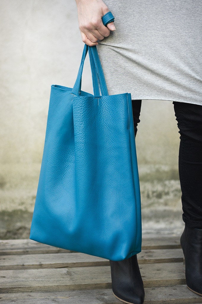 Turquoise Tote Bag, every day bag