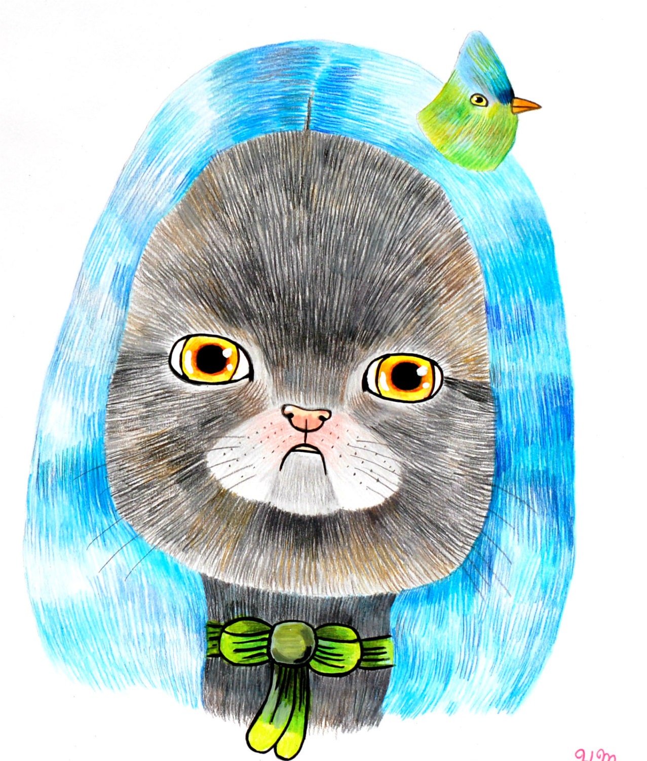 cat girl (original illustration on paper)