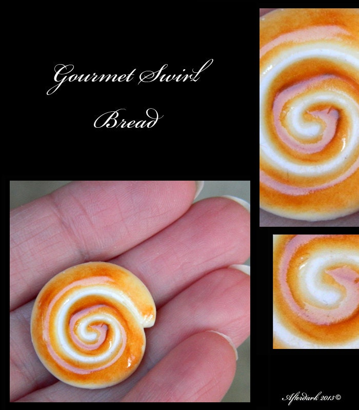 Luxury Bread Swirl - Artisan fully Handmade Miniature in 12th scale. From After Dark miniatures.