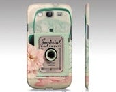 Samsung galaxy S3 case, iphone 4,4s, 5 case, retro Imperial camera, cute, girly, mint and pink photo