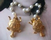 Vintage Turtle Sweater Guard Clip, Glee, Mad Men, Collar Clips
