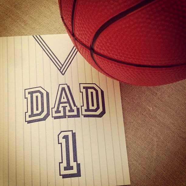 Letterpress Sports Jersey Dad Card