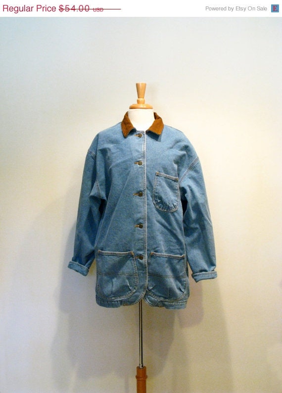 ON SALE Vintage Denim Barn Coat