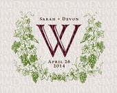 Vineyard Grapevine Wreath Wedding Logo & Monogram