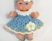 Berenguer itty bitty Lots to Love Reborn Doll Clothes Clothing - 5 inch Berenguer Doll Daisy Flower Dress Shoes Panties