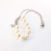 Champagne Pearl Necklace Glass Pearls Silver Leave Heart Beaded Choker
