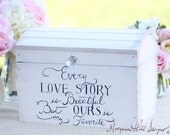 Wedding Card Box Shabby Chic Decor Vintage Inspired Hand Painted Keepsake Box (Item  Number 140002)