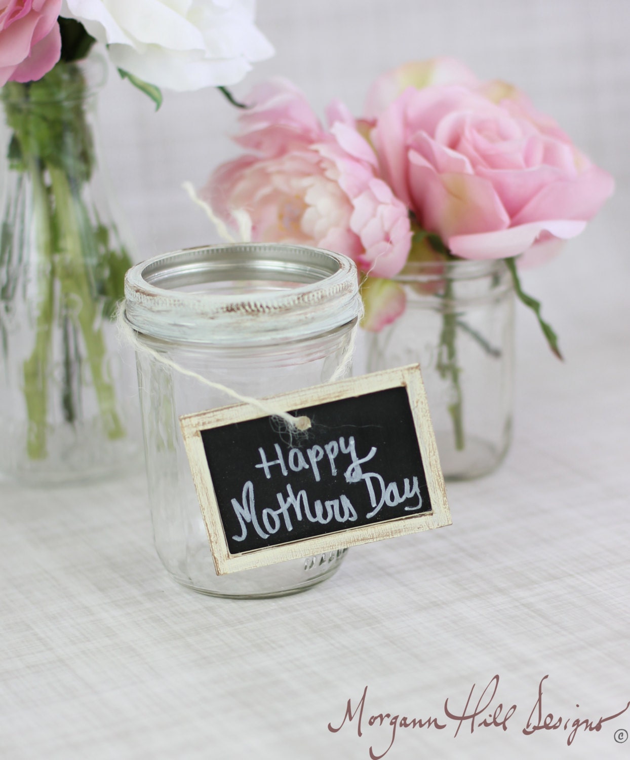 Mason Jar Vase with Chalkboard Sign Mothers Day Gift (Item Number 130105)