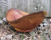 Bowl, Cherry Wood Bowl with Natural Edge - Hand Turned and Eco-Friendly Wood Bowl Wooden Bowl - Rustic Home Decor