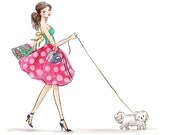 Fashion Illustration with Custom Blog Banner Design by Reani on Etsy