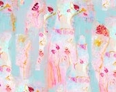 Fine Art Giclee Print - flowers 8x11 paper still life abstract for nursery or girls room, turquoise pink yellow by Ana Gonzalez