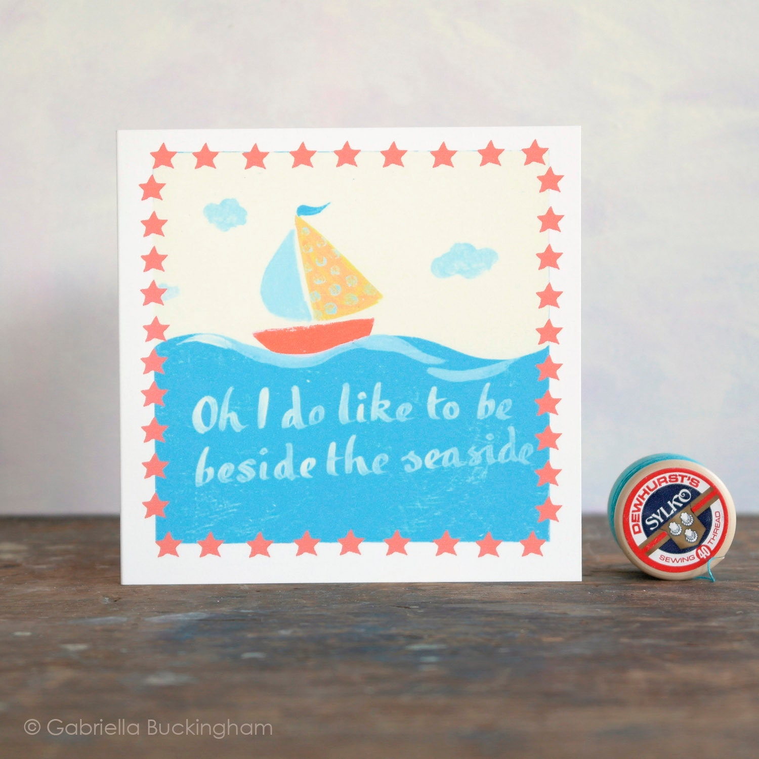 Beside the Seaside - a single blank card for any occasion
