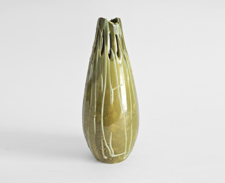 Vintage Pottery Vase - Mid Century, Modern, West German, Retro, Eames