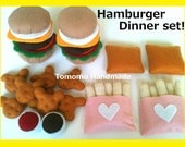 ETSY  Pretend food - Play food -Felt food     Hamburger  Dinner set