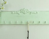 Mint Green...Wood Jewelry Hanger......Key Organizer......Mason Jar Shelf