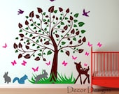 Wildlife Forest Tree Vinyl Wall Decal