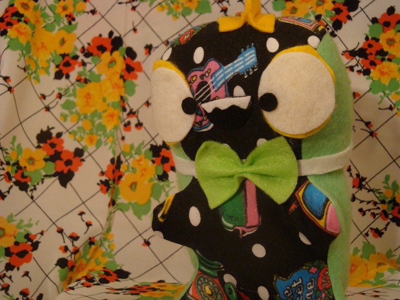 Dinosaur - Reggie the Retro Dino - Plush - Stuffed Toy - Stuffed Animal - Prehistoric - Bowtie - Vintage