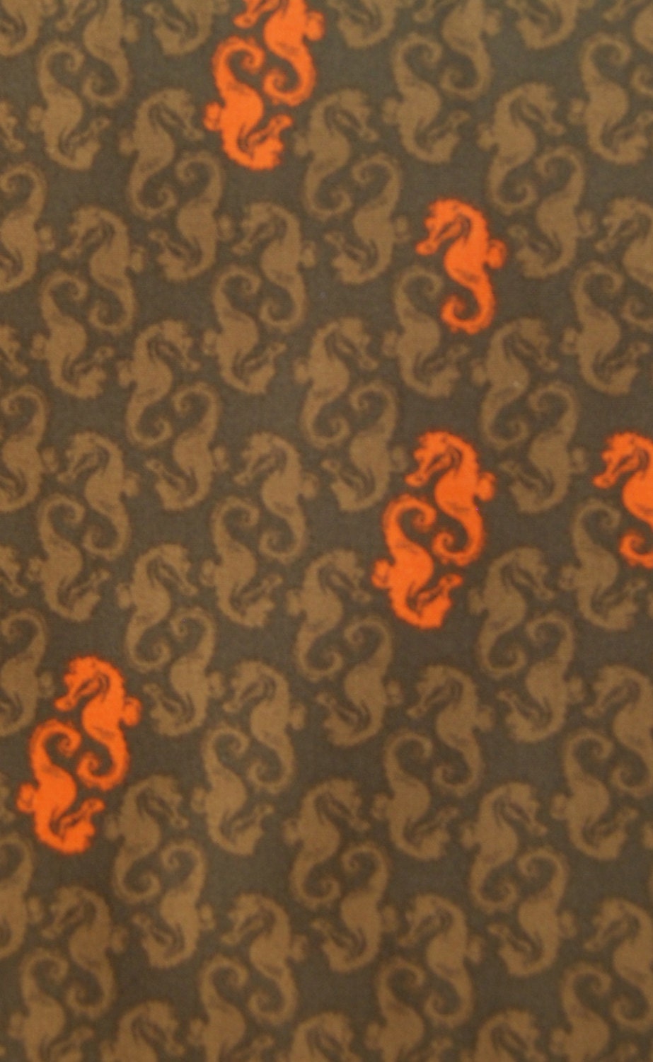 Heather Ross Mendocino Sea Horses in Cocoa one fat quarter
