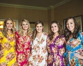 5 Bridesmaids Kimono Crossover Robe Spa Wrap Perfect bridesmaids gift, getting ready robes, Weddingl shower party favors