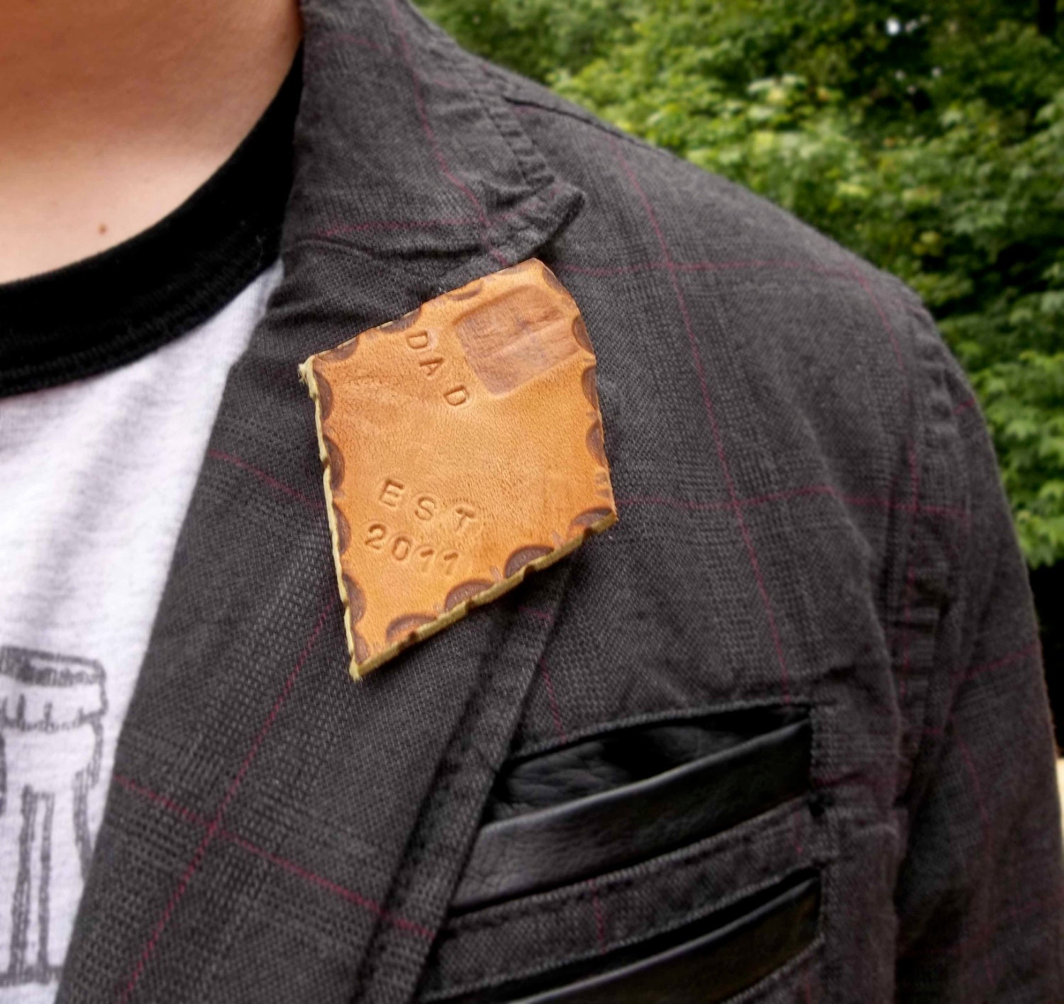Mens Leather Accessory Fathers Day Lapel Pin
