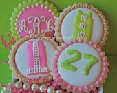 Preppy Lilly Pulitzer Inspired Shift Dresses, Script Monogram and Personalized Decorated Sugar Cookies (12)