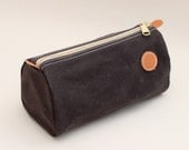 Dopp Kit in Brown Waxed Twill (with monogram option) - Toiletry/Shaving bag