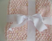 Luxury Baby Blanket Handknit in Light Pink